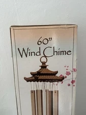 60” Wind Chime Powder Costed Temple Roof Aluminum & Wood Construction  Brand New
