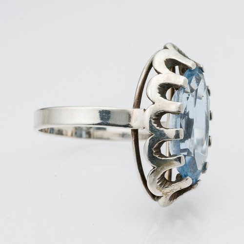 Silberring Blauer Stein 835er Silber 4,11 g 55 (17,5 mm Ø) - Bild 2 von 4