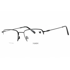 Flexon Men's Eyeglasses Black Square Half Rim Metal Frame FLEXON H6041 001