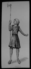 ANTIQUE Magic Lantern Slide MEDIEVAL SOLDIER WITH HALBERD C1910 ENGLISH HISTORY 