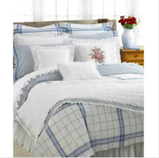 Ralph Lauren COTTAGE HILL Blue  KING Duvet / Comforter Cover 3 PC Set