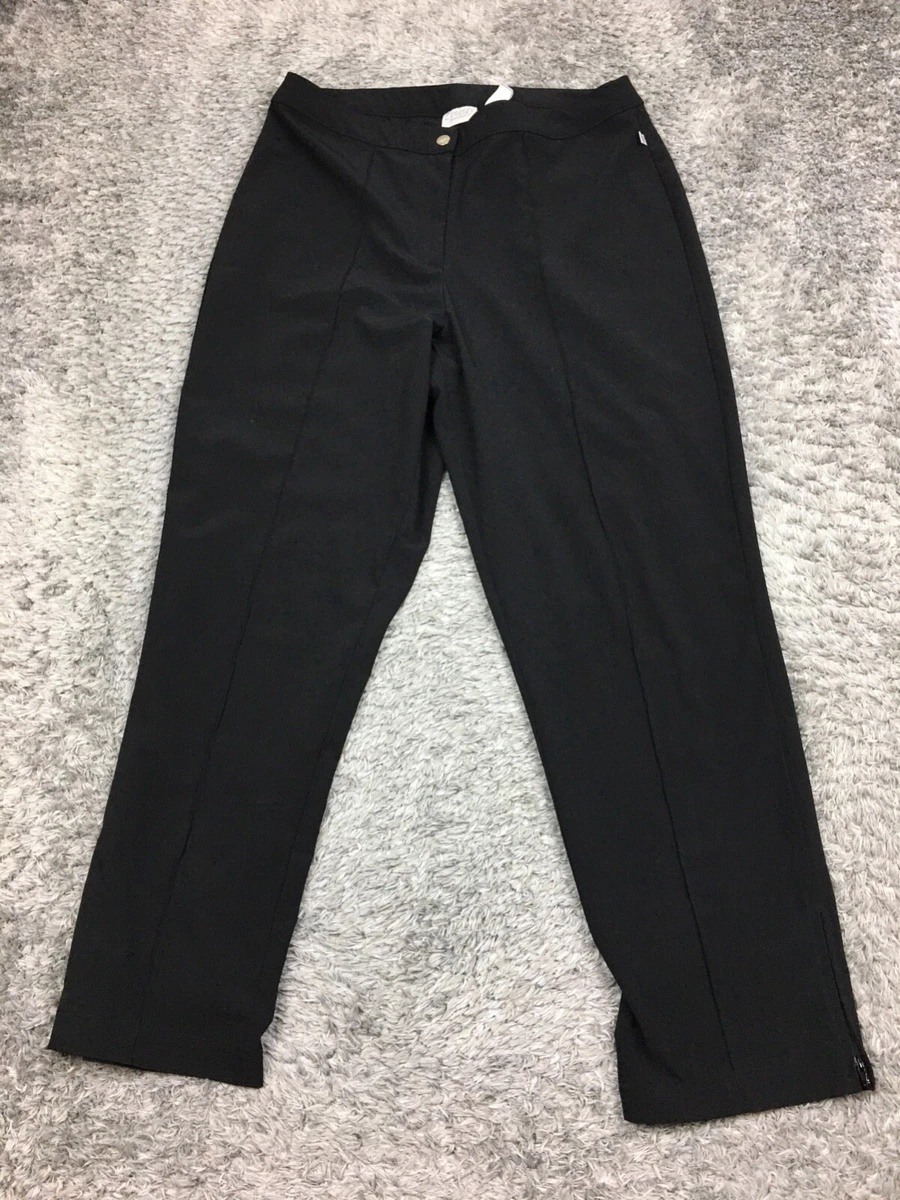 Zenergy By Chicos Straight Leg Pants Size 1 (Womens 8) Black Lightweight