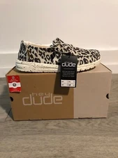 Hey Dude Wendy Woven Cheetah Grey Sneaker Slip On Women's Sizes US 5-12/NEW!!