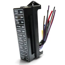 Universal 12 ATC Fuse Block with Cover Keep It Clean KICKFB3 rat truck street