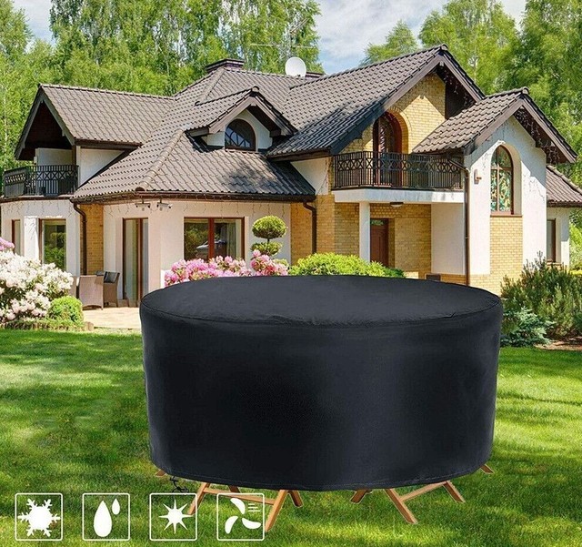 Mesa Redonda Exterior Jardín Muebles Cubierta Impermeable Sofá Protección...