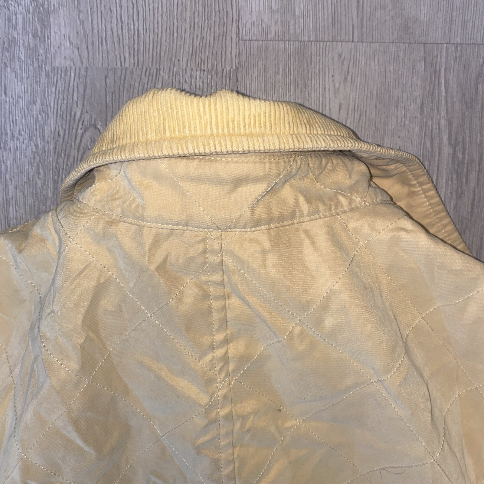 Facconable Qulted Jacket Medium Yellow Snap Butto… - image 14