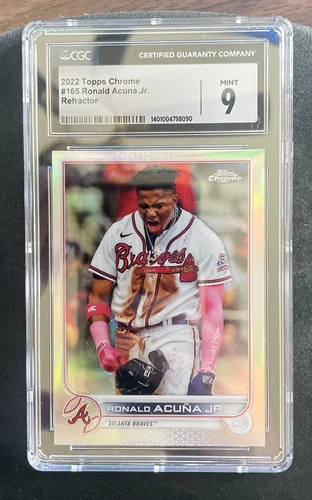 2022 Topps Chrome Ronald Acuna Jr #165 REFRACTOR ATL Braves CGC 9