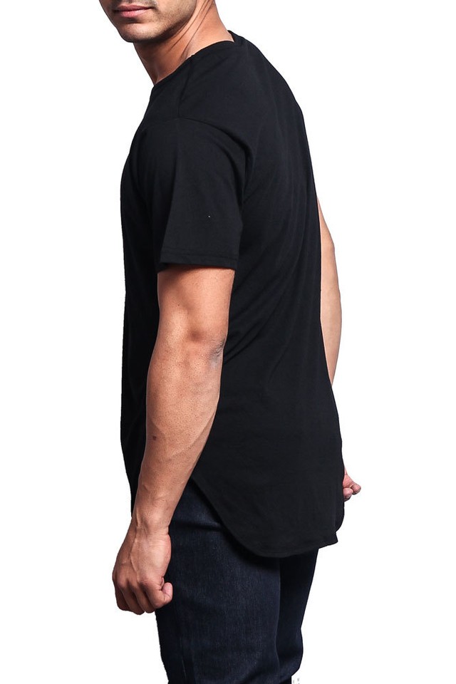 Victorious Men's Longline T-Shirt | Curved Hem Hipster Tee | Olive Camo | Size Large - View #7