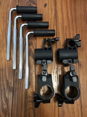 4 Drum Clamps w/L Bars Alesis Nitro (1 1/8'' x 3/4'') Electronic Kit Mount Pad 