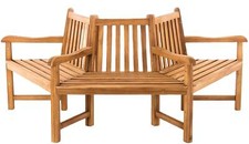 Baumbank Kenna halbrund Teakbank Gartenbank Terrasse Vorgarten Parkbank