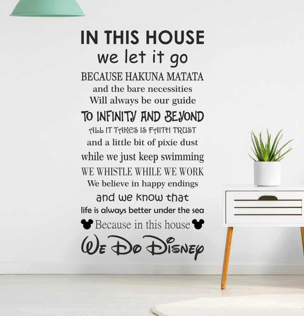 In This House We Do Disney | Pegatina de pared calcomanía redacción arte letras vinilo
