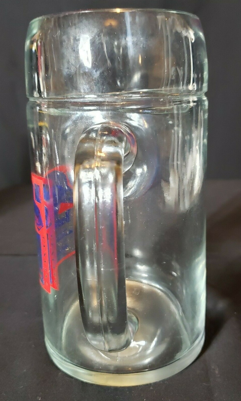 Vintage - Heavy Clear Glass 1L Budweiser Anheuser Busch Mug Stein