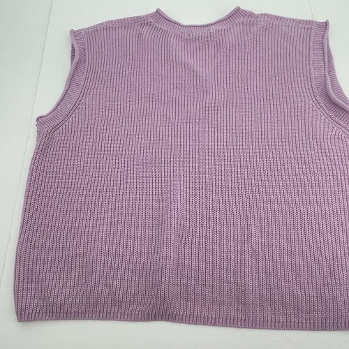 Misguided Womens Sweater 14 Knit Purple Sleeveless Casual V Neck Stretchy Knit - Picture 5 of 10