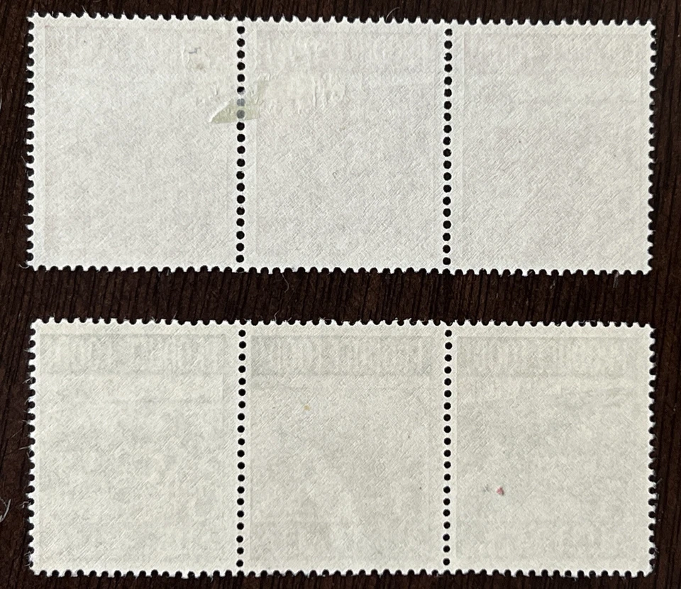 AUSTRALIA MINT MLH OG TWO STRIPS OF 3 STAMPS PRODUCE FOOD BEEF BUTTER WHEAT - Image 2 of 2