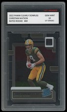 CHRISTIAN WATSON 2022 PANINI CLEARLY DONRUSS 1ST GRADED 10 ROOKIE CARD PACKERS