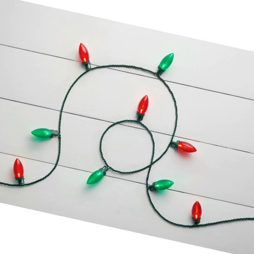 100Light Smooth LED C9 Super Bright Red Green Christmas Lights Spool