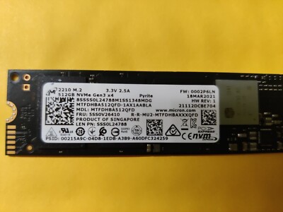 Micron 2210 MTFDHBA512QFD Includes Heat-Sink | eBay