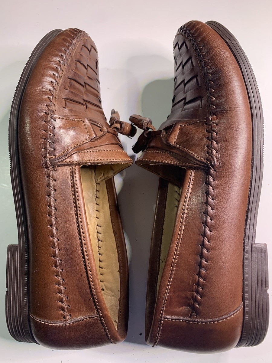 Giorgio Brutini Shoe 9.5 D Lizard Kiltie Tassel Loafer Le Glove Brown SlipOn Men Giorgio Brutini Le Glove Mens Woven Brown Leather Kiltie  main image 4