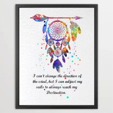 Dignovel Studios Dreamcatcher Native American Inspirational Quotes Art Print