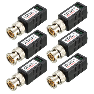 6 Stk. Video Balun Transceiver CCTV Kamera Passiver BNC Anschluss CAT5 UTP-202A