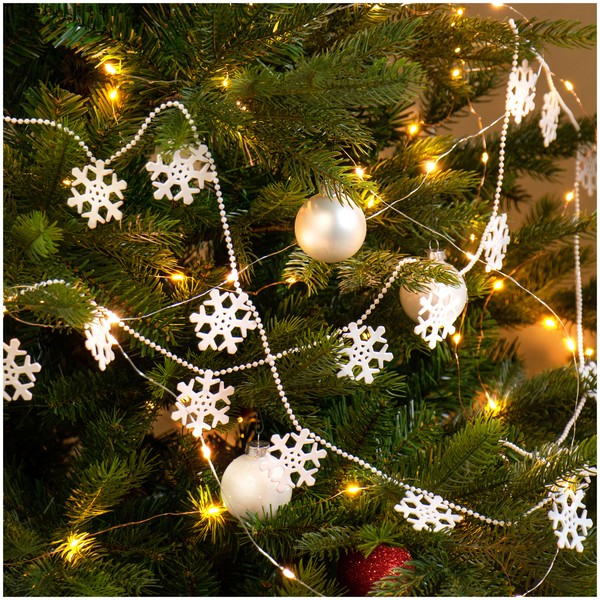 Girlande Mit Schneeflocken - Girlande Weihnachten - Schneeflocken-Girlande - 5M-image