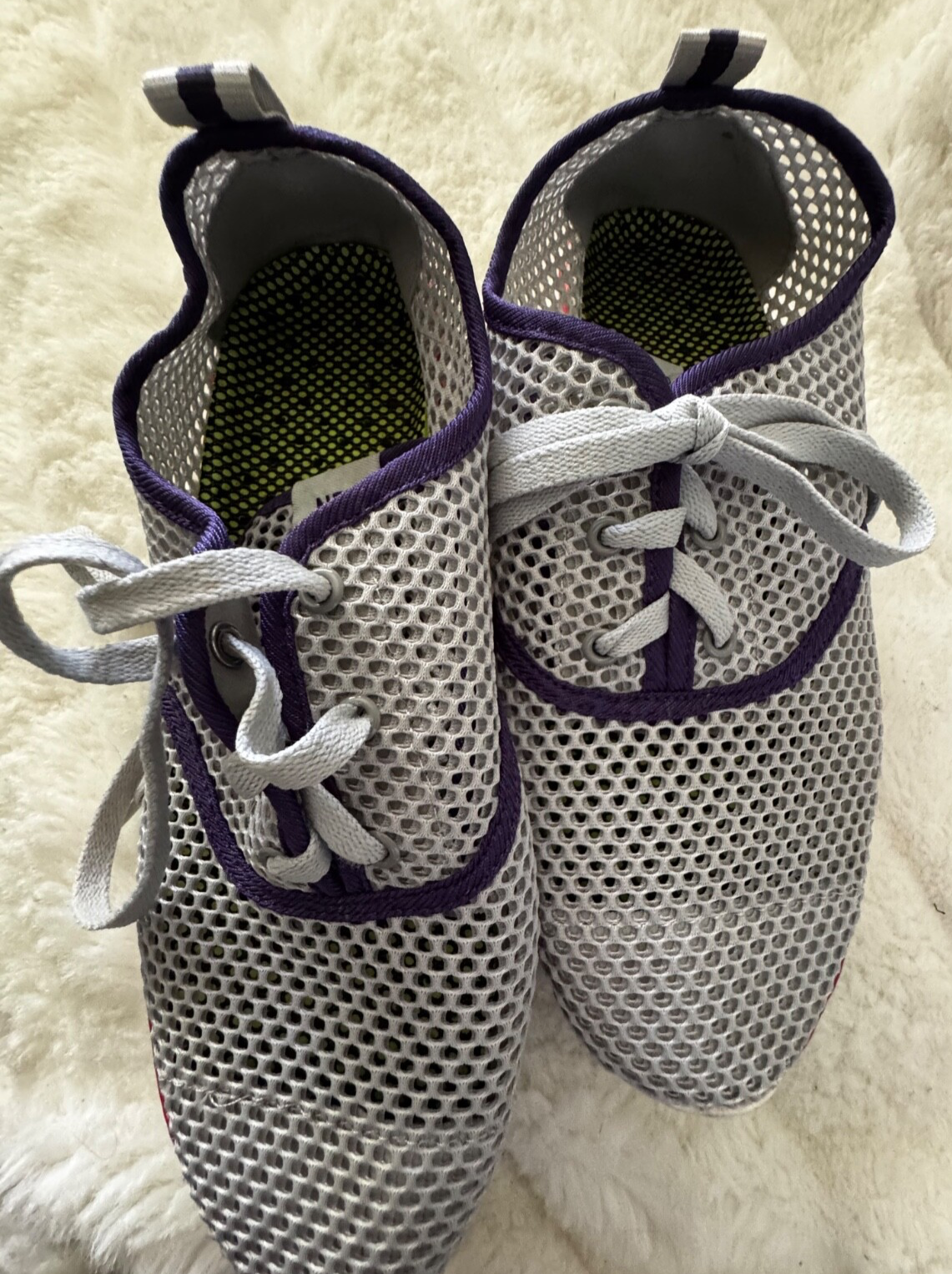 SAOLA NDB BEACH WEAR TAGLIA 42EU (9) bianco blu navy orlo rete lacci suola ammortizzata uomo