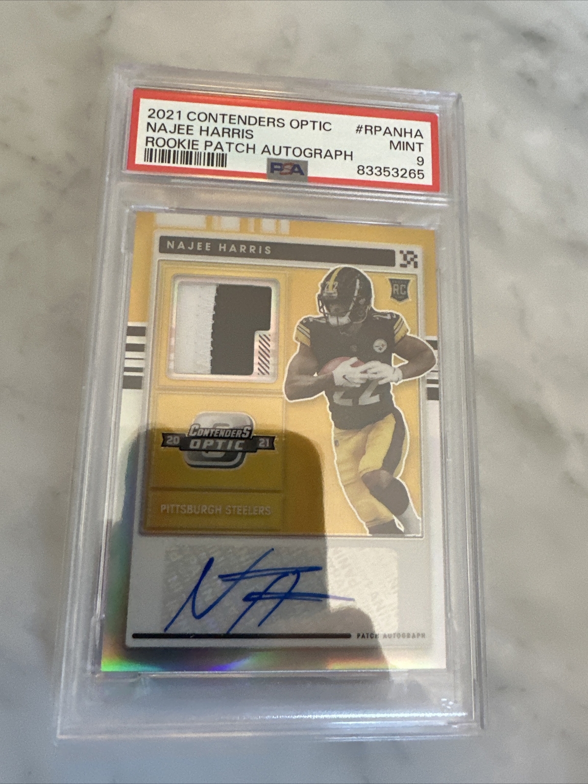Najee Harris Panini Contenders Optic Rookie Patch Autographs #RPANHA Base
