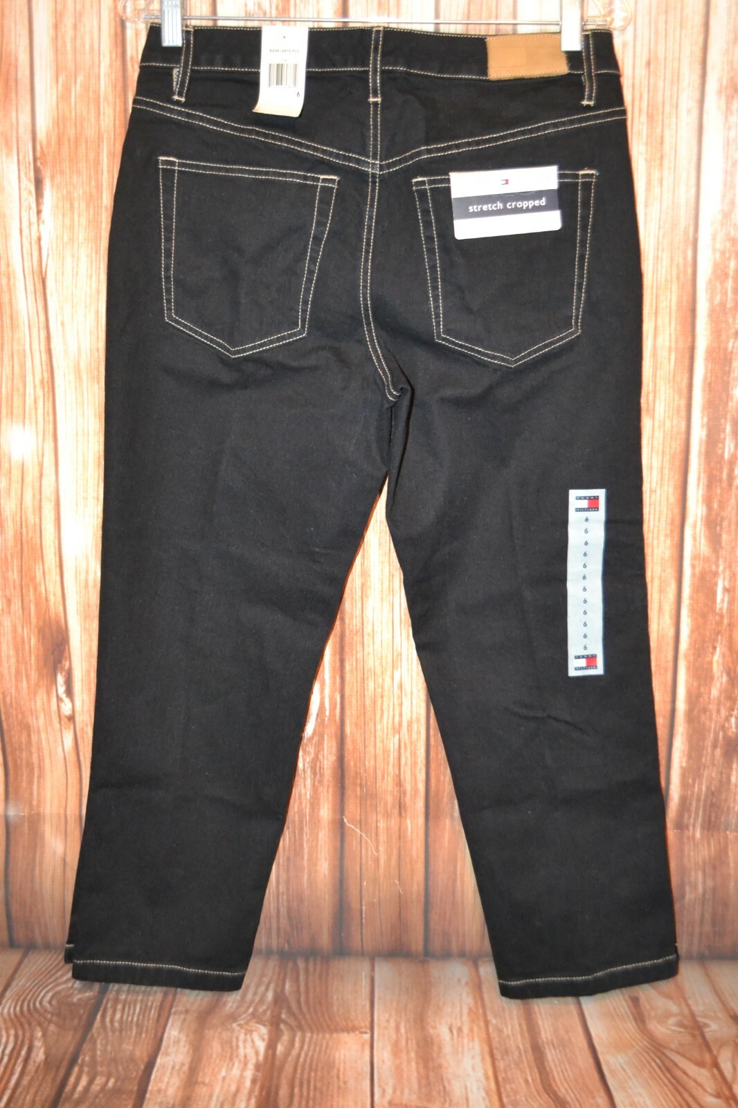 NWT Tommy Hilfiger Women's Stretch Cropped Black Denim Jeans Sz 6 thumbnail 6