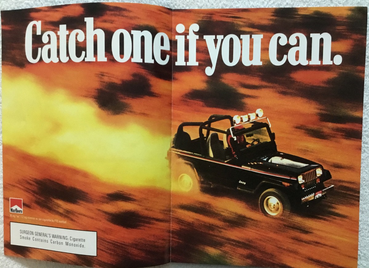 1993 Marlboro Cigarettes 6 Page Print Ad Black Stallion Jeep 4x4 