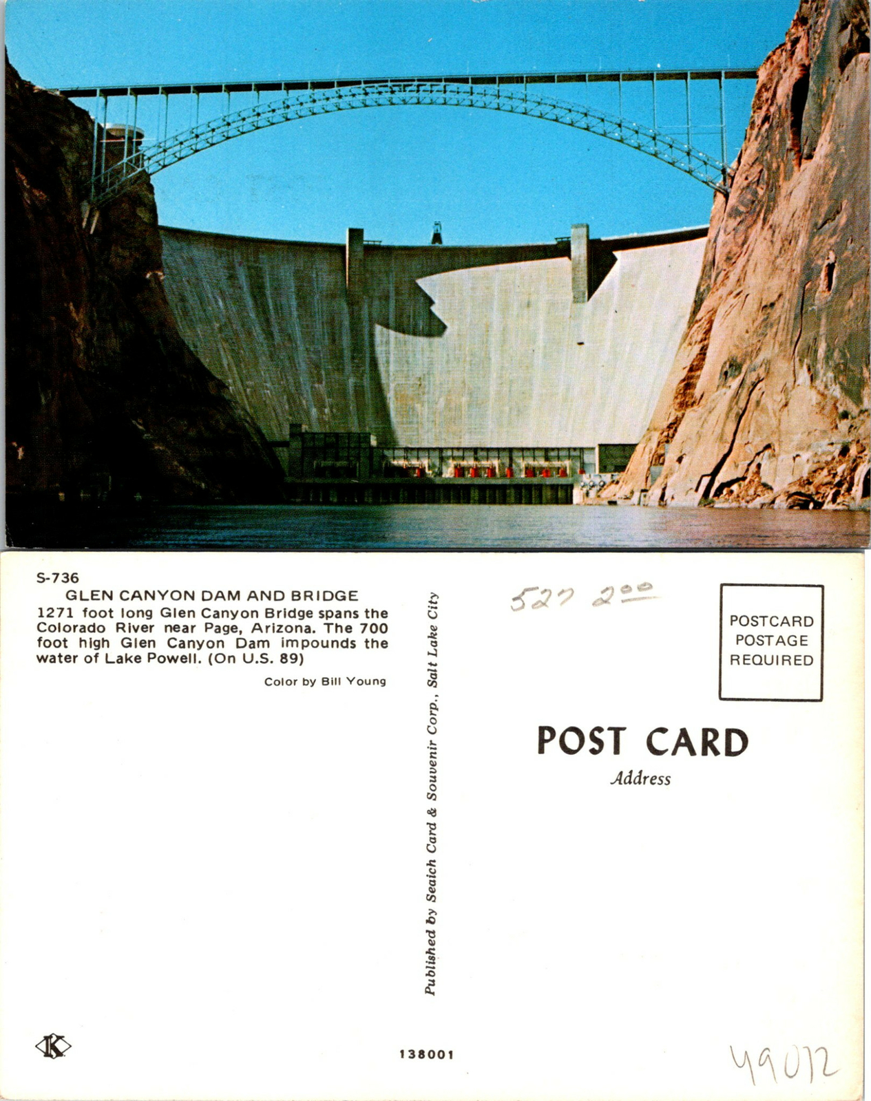 Glen Canyon Dam and Bridge Lake Powell AZ Postcard Unused 49072 | eBay