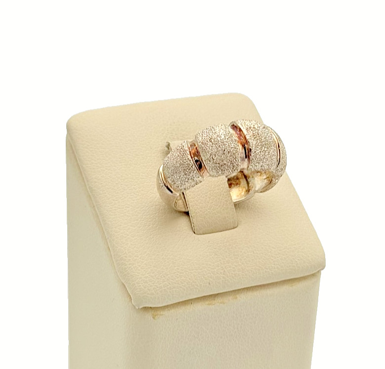Milor 925 Sterling Silver Textured Ring - Size 7