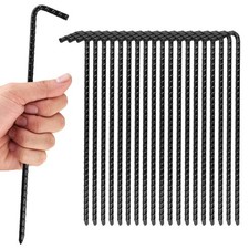 10 Inch Heavy Duty Rebar Tent Stakes 10 Pack Camping Tent Spikes for Outdoor ...