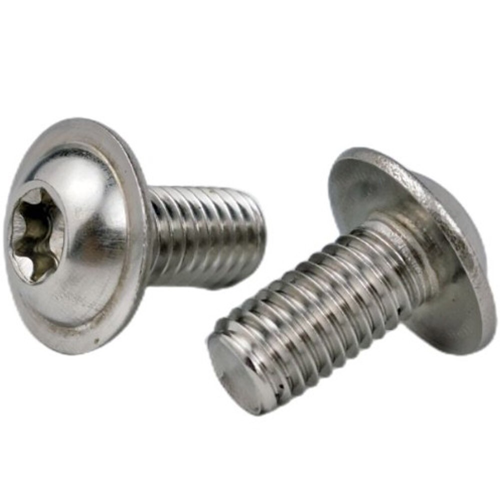 M8 - 1.25 A2 Stainless Steel Flange Torx Button Head Screws Six Lobe Allen Bolts