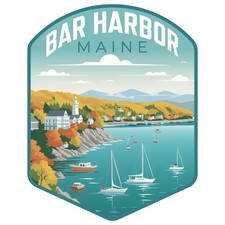 Bar Harbor Maine Souvenir Decorative Flat Magnet or Sticker