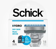 Schick Hydro 5 Blades Razor Refills, Dry Skin, 4 Cartridges FREE SHIPPING