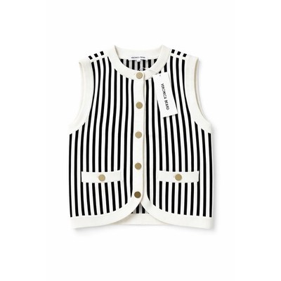 Veronica Beard Leland Vest Womens Size XS Navy White Stretch Sleeveless New $398