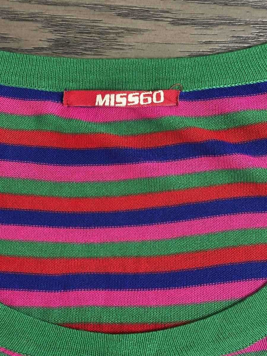Miss Sixty Y2K Colorful Striped Fitted Knit Top XS/S Vintage 2000s