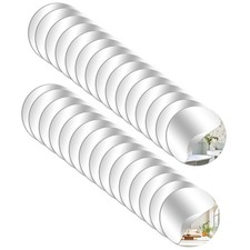 ASSRECT 30Pcs 5cm Round Acrylic Mirror Tiles Self Adhesive Wall Stickers