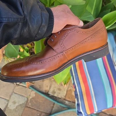 Johnston & Murphy Brown Leather Wingtip Brogue Oxford Shoes  display picture 1