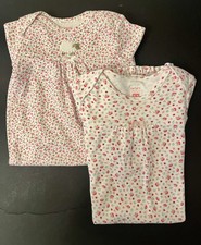 NWOT Infants 0-3 mos CARTERS vintage Y2K 100 Cotton 2 Pack gowns