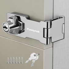 Double Hinge Cabinet Locks with Keys Zinc Alloy Keyed Door Lock Hasp Latch Heavy