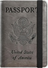 Passport Holder Cover Wallet Travel Essentials RFID Blocking Leather Card Case