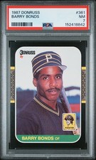 1987 DONRUSS #361 BARRY BONDS ROOKIE RC PSA 7