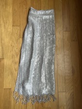 Women  s Metallic Silver Shawl Scarf