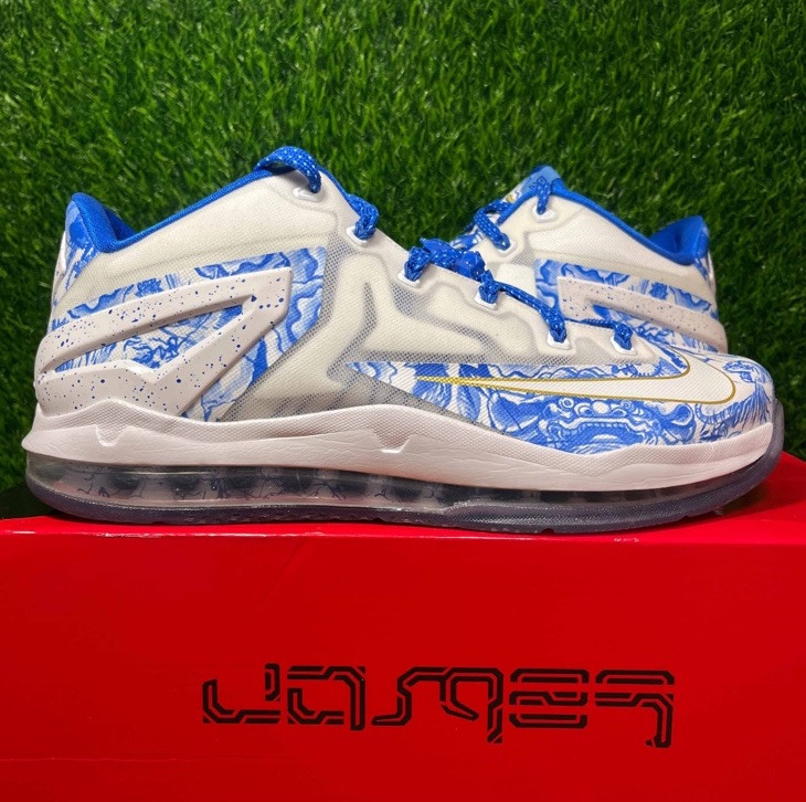 Nike Max LeBron 11 XI Low Ch Pack China Blue Size 10.5 Sneakers w Box 683253-144