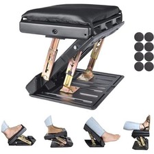 Adjustable Footrest with Removable Soft Foot Rest Pad with Massaging Beads Black