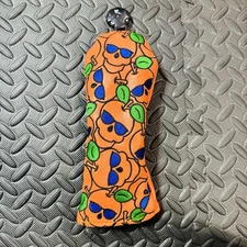 NEW Vibrant Orange & Black Skull Design Golf Hybrid Head Cover Club Cover