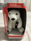 Vintage 1993 Coca-Cola 7” Polar Bear Plush Holding A Coke Bottle In Display Box