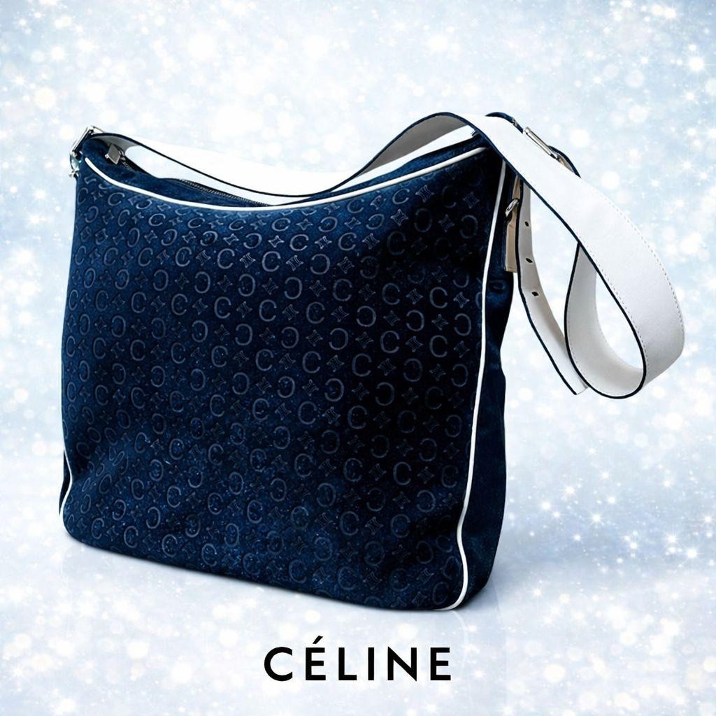 Mint Condition CELINE Patterned Suede One Shoulde… - image 1