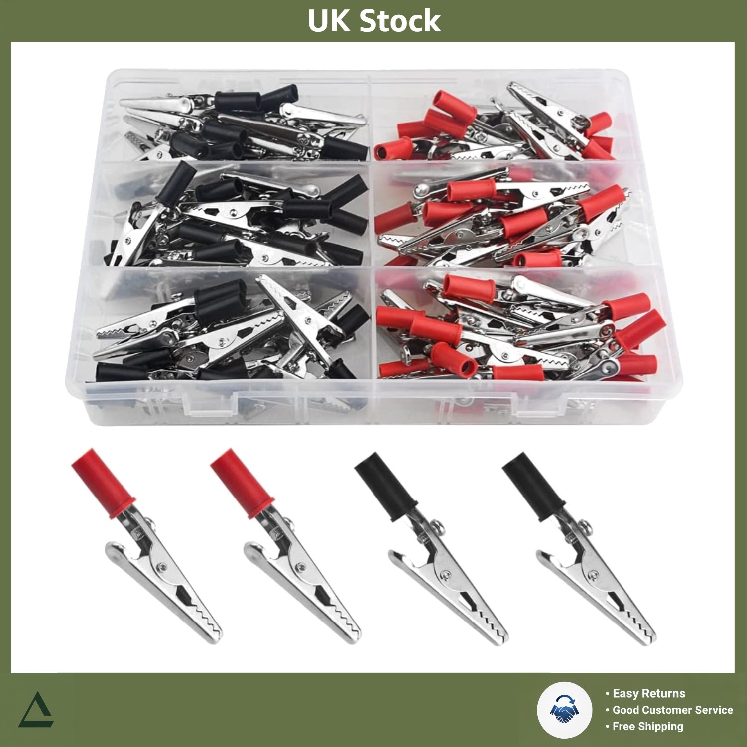 Electrical  Alligator Clips Metal Crocodile Clamps 100 PCS